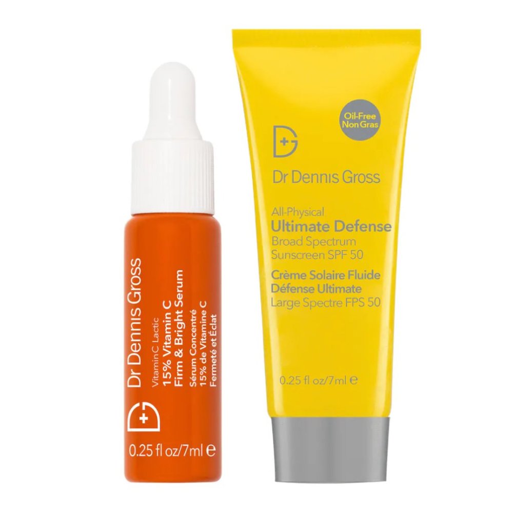 NEW Dr. Dennis Gross Skincare Sunscreen SPF 50 & Vitamin C Lactic 15% Serum - Picture 1 of 3
